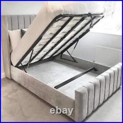Upholstered Plush Velvet Fabric Bed Frame with storage option Fast & Free Del