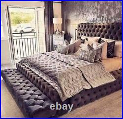 Windermere Park Lane Empress Bed Frame Bespoke Upholstered Plush Crushed Velvet