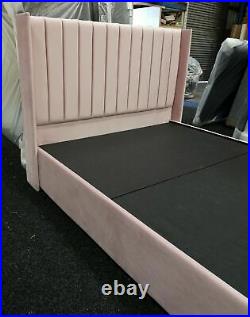 Wing Back Gas Lift Extra Storage Bed Frame With Free Base Board Free P&p All Uk
