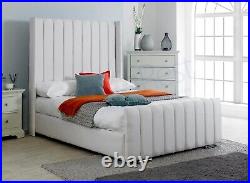 Winged Luxury Plush / Naple Velvet Upholstered Bed Frame- Made In Uk